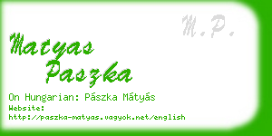 matyas paszka business card